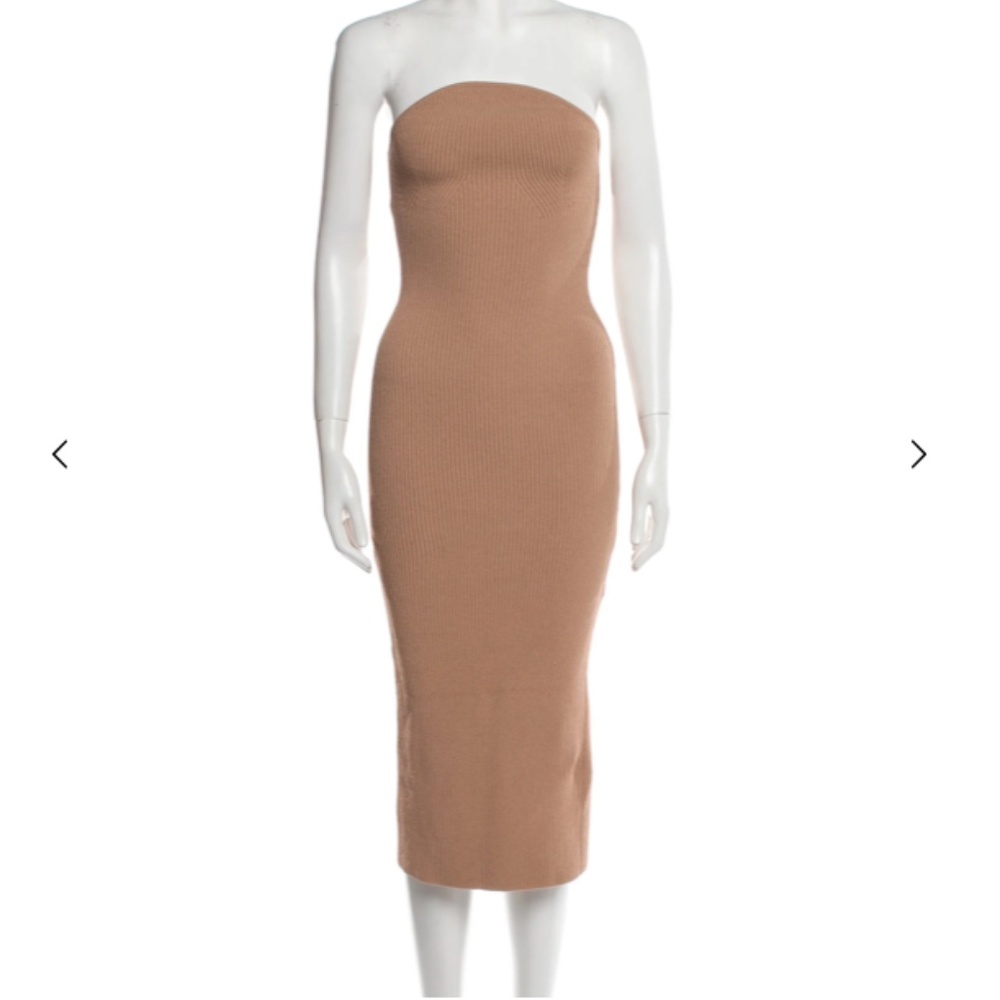 Khaite Rumer Dress Almond / Nude Size Medium BNWT $1180